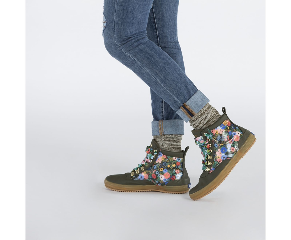 Botas Keds Mujer Verdes - Rifle Paper Co. Scout Water-Resistant Garden Party - 7816-NESVZ